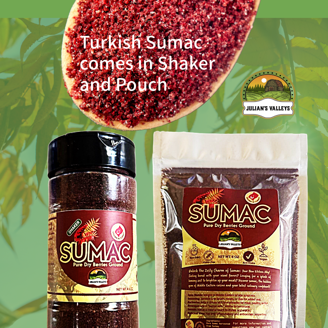 Turkish Sumac - Pure Ground Sumac Berries (8 oz) - Authentic Flavor from Turkey