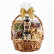 Load image into Gallery viewer, Gourmet Celebration Gift Basket A symphony of flavors from the Mediterranean and beyond, this gift basket is a thoughtfully curated treasure trove designed to delight on birthdays, Valentine’s Day, Thanksgiving, Christmas, or any moment worth celebrating.
