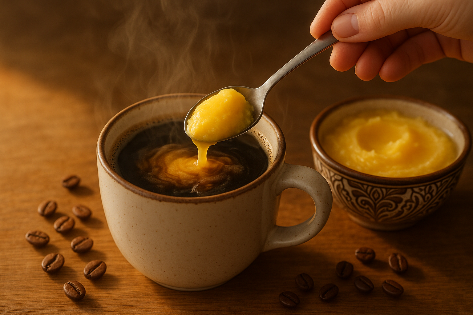 replace the ghee jar with a decorated bowl